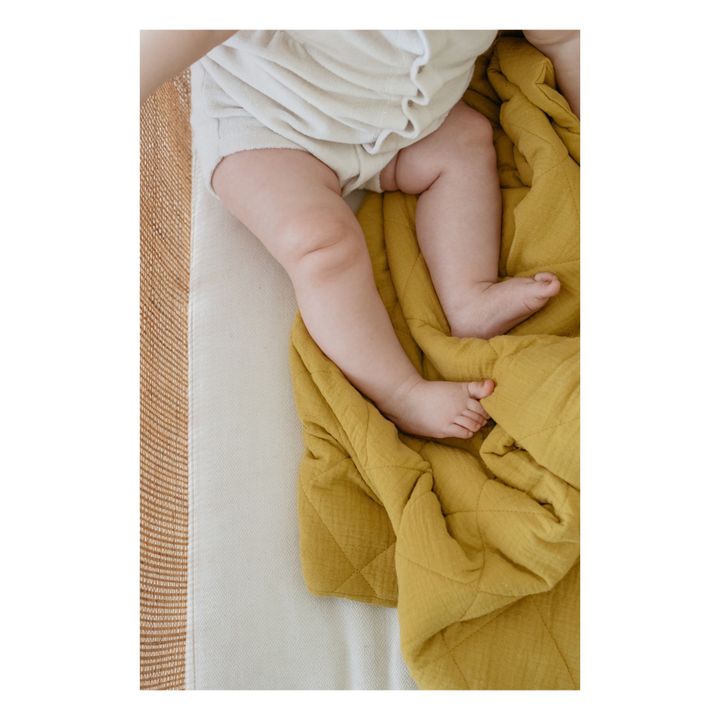 Quilted Organic Cotton Blanket - 90 x 110 cm | Butternut- Product image n°3