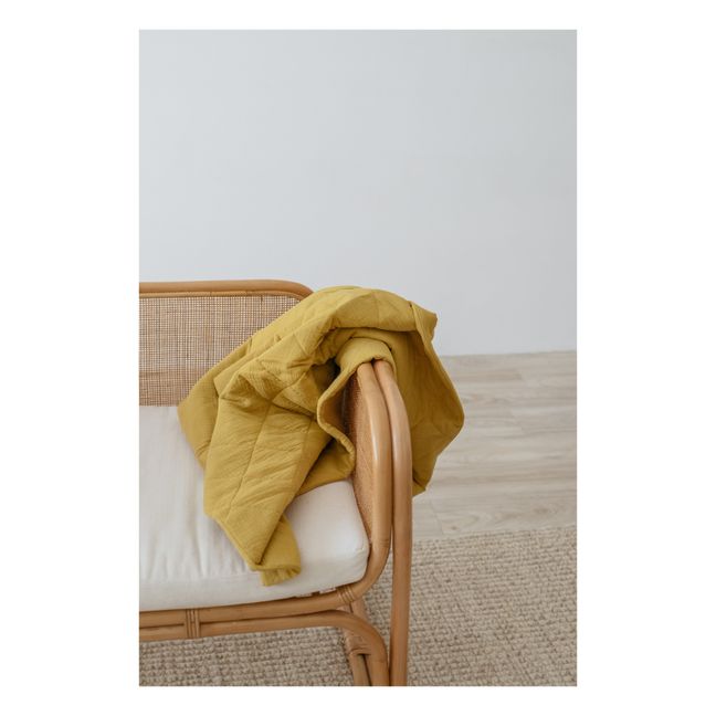 Quilted Organic Cotton Blanket - 90 x 110 cm Mustard