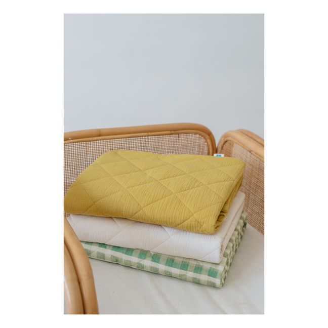 Quilted Organic Cotton Blanket - 90 x 110 cm Senffarben