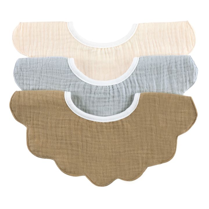 Petal Organic Cotton Bibs - Set of 3 | Dream- Product image n°0