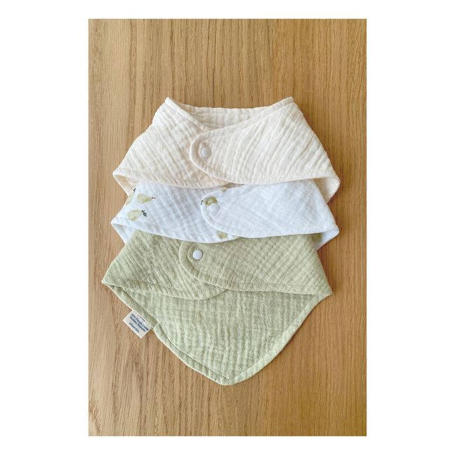 Bavoirs bandana en coton bio - Set de 3 | Garden