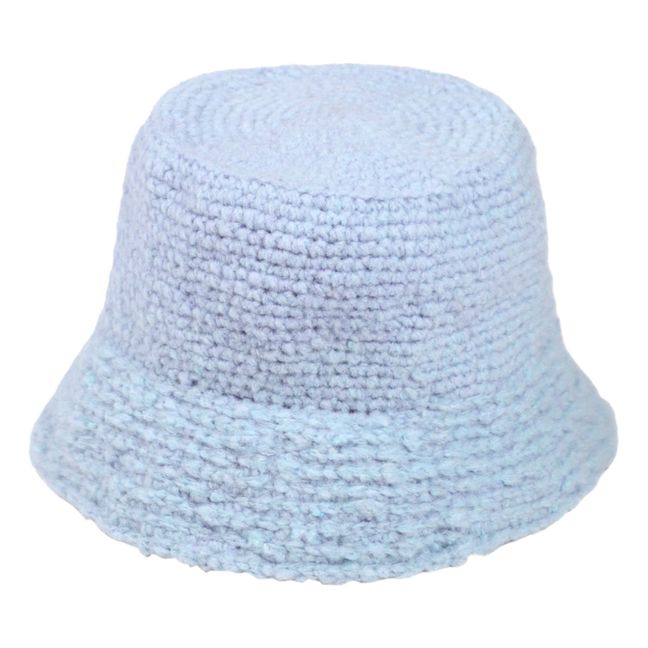 Crochet Wool and Cashmere Bucket Hat | Light Blue