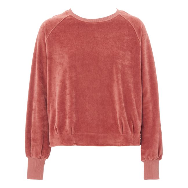 Velour Sweatshirt - Women’s Collection - Brick red