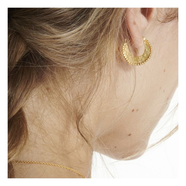 Moon Hoop Earrings | Gold