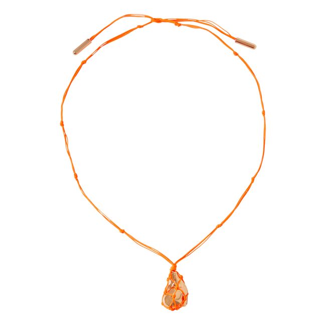 Baroque Pear String Necklace Orange