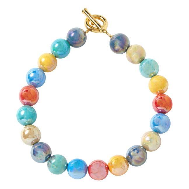 Large Shiny Pearl Necklace | Blue