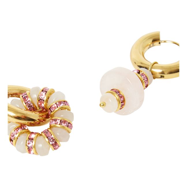 Boucles d'Oreilles Strass | Rose