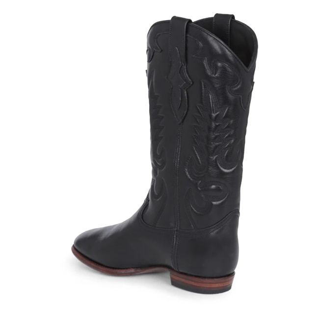 Midnight Leather Boots Black