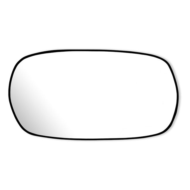 Extra Flat Bevelled Black Contour Mirror - Asymmetric 40 x 75 cm Schwarz