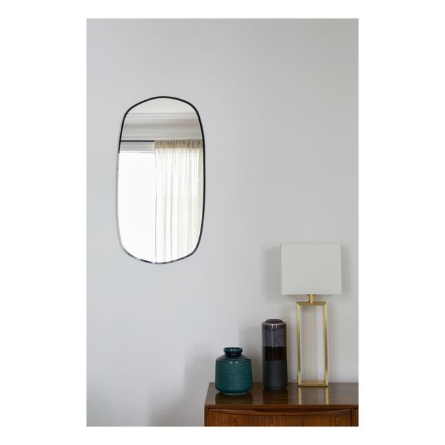 Extra Flat Bevelled Black Contour Mirror - Asymmetric 40 x 75 cm | Black