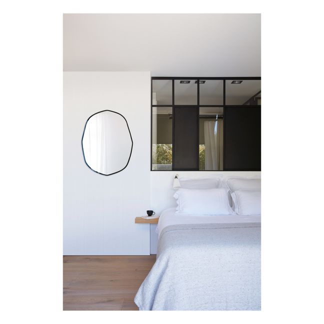 Spiegel extra flach asymmetrisch schwarze Konturen - willkürliche Form 66 x 85 | Schwarz