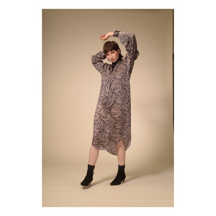 Paisley Satin Dress Schwarz- Produktbild Nr. 2