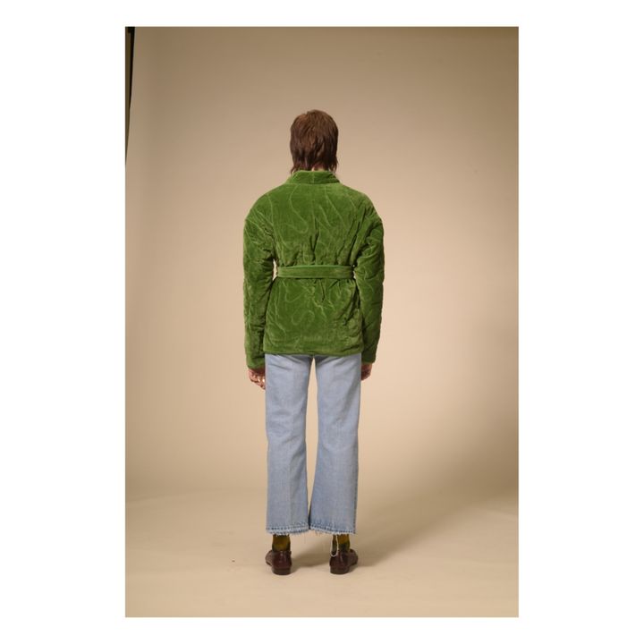 Sirva Velour Quilted Kimono Verde- Immagine del prodotto n°4