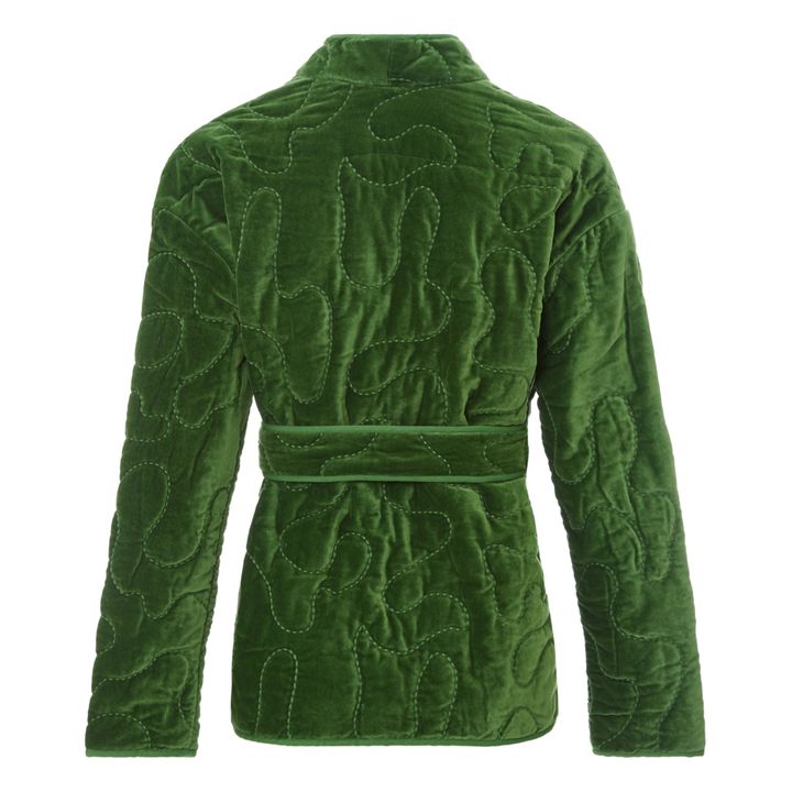 Sirva Velour Quilted Kimono Verde- Immagine del prodotto n°6
