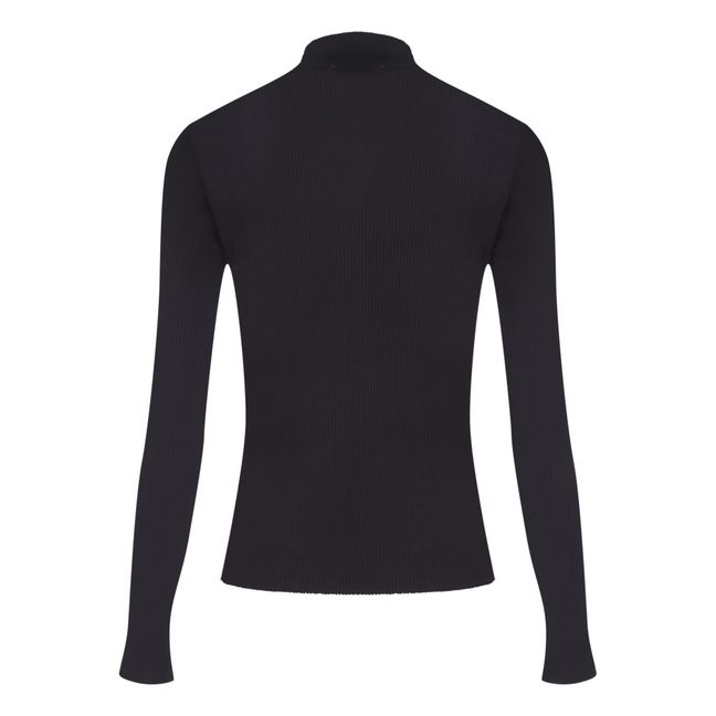 Leith Ribbed Top | Negro