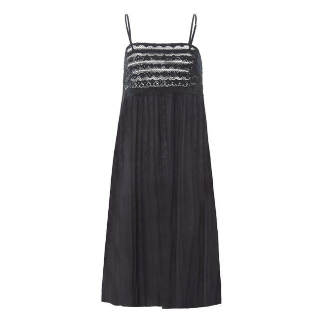 Suzanne Embroidered Nightgown Negro