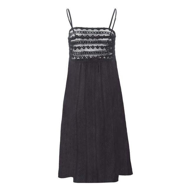 Suzanne Embroidered Nightgown Negro
