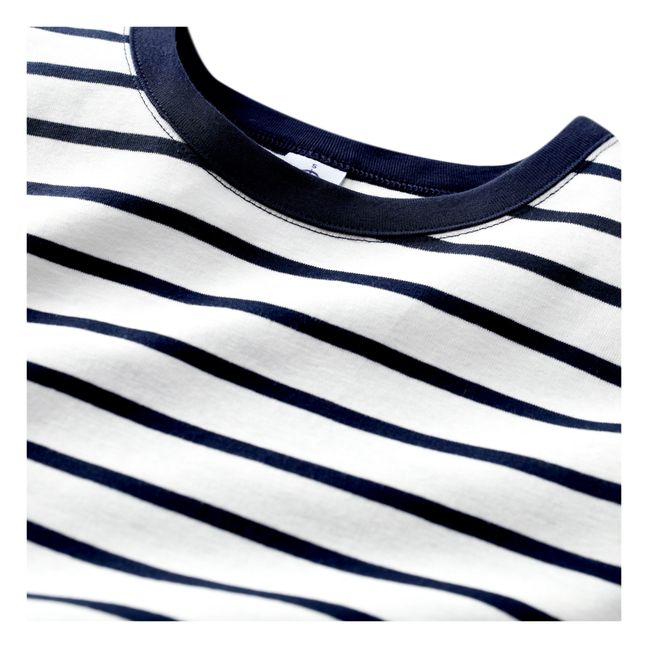 Organic Cotton Striped Crew Neck T-shirt - Women’s Collection  | Weiß