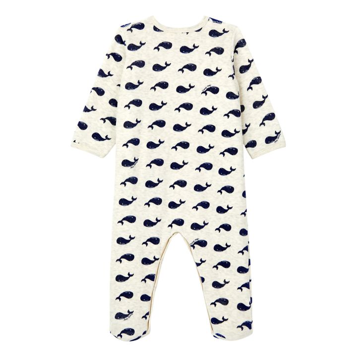 Cusha Velour Footed Pyjamas | Ecru- Product image n°4