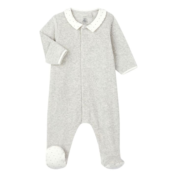 Calotelli Organic Cotton Velour Pyjamas | Grey- Product image n°0