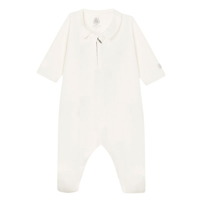 Pyjama Velours Coton Bio Camelia | Blanc