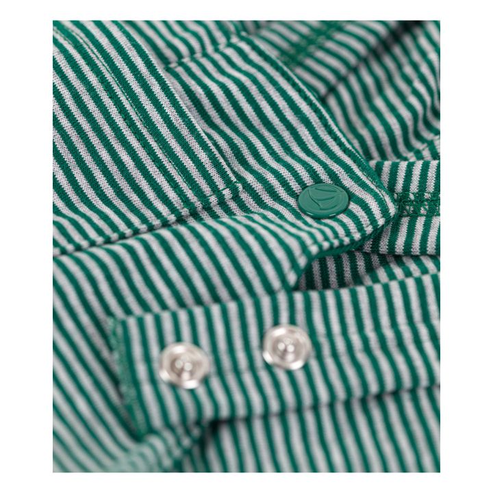 Cesarou Striped Fine Rib Overalls | Green- Product image n°2
