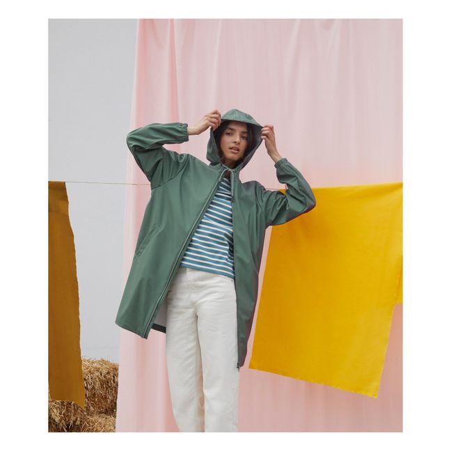 Long Hooded Raincoat - Women’s Collection  | Verde
