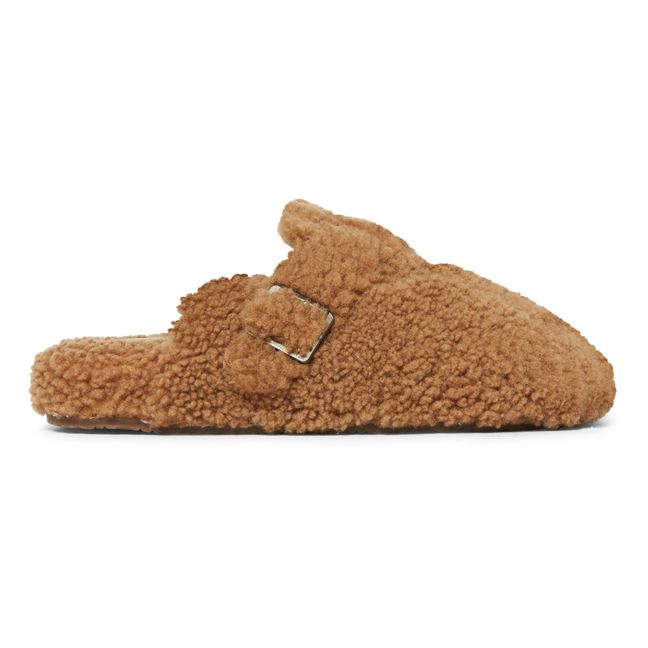 Shearling Strap Clogs | Camel