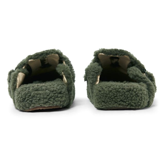 Shearling Strap Clogs | Verde militare