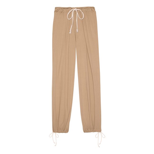 Jersey Ribbed Trousers Sandfarben