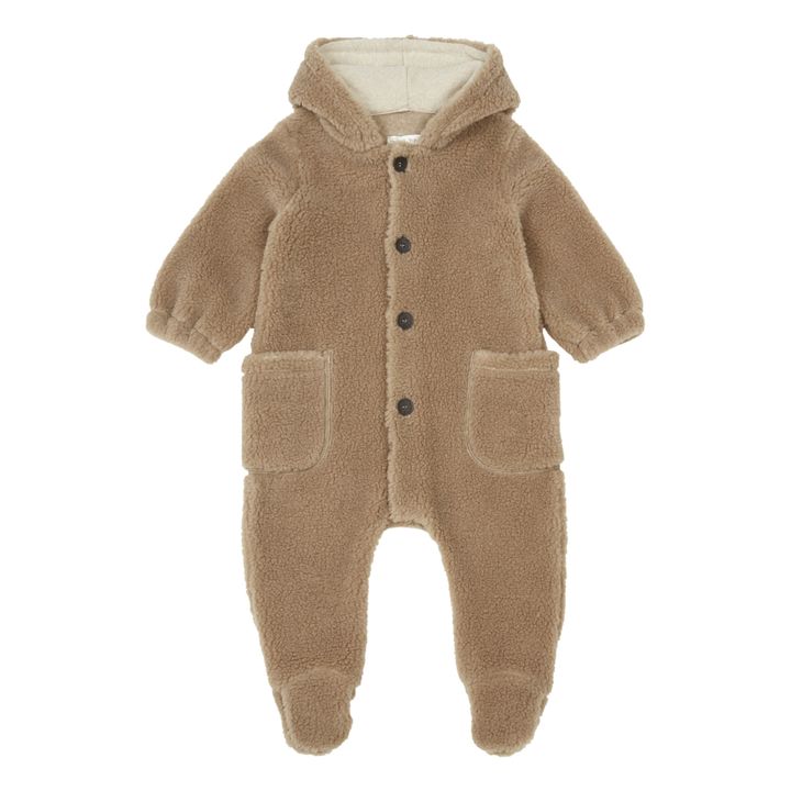Reversible Sherpa Baby Snowsuit | Taupe brown- Product image n°0