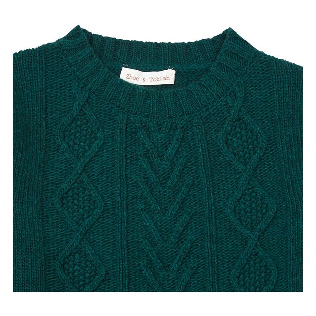 Merino Wool Cable Knit Jumper | Verde