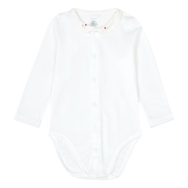Calassa Organic Cotton Polo Neck Bodysuit | Weiß