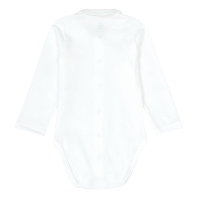 Calassa Organic Cotton Polo Neck Bodysuit | White