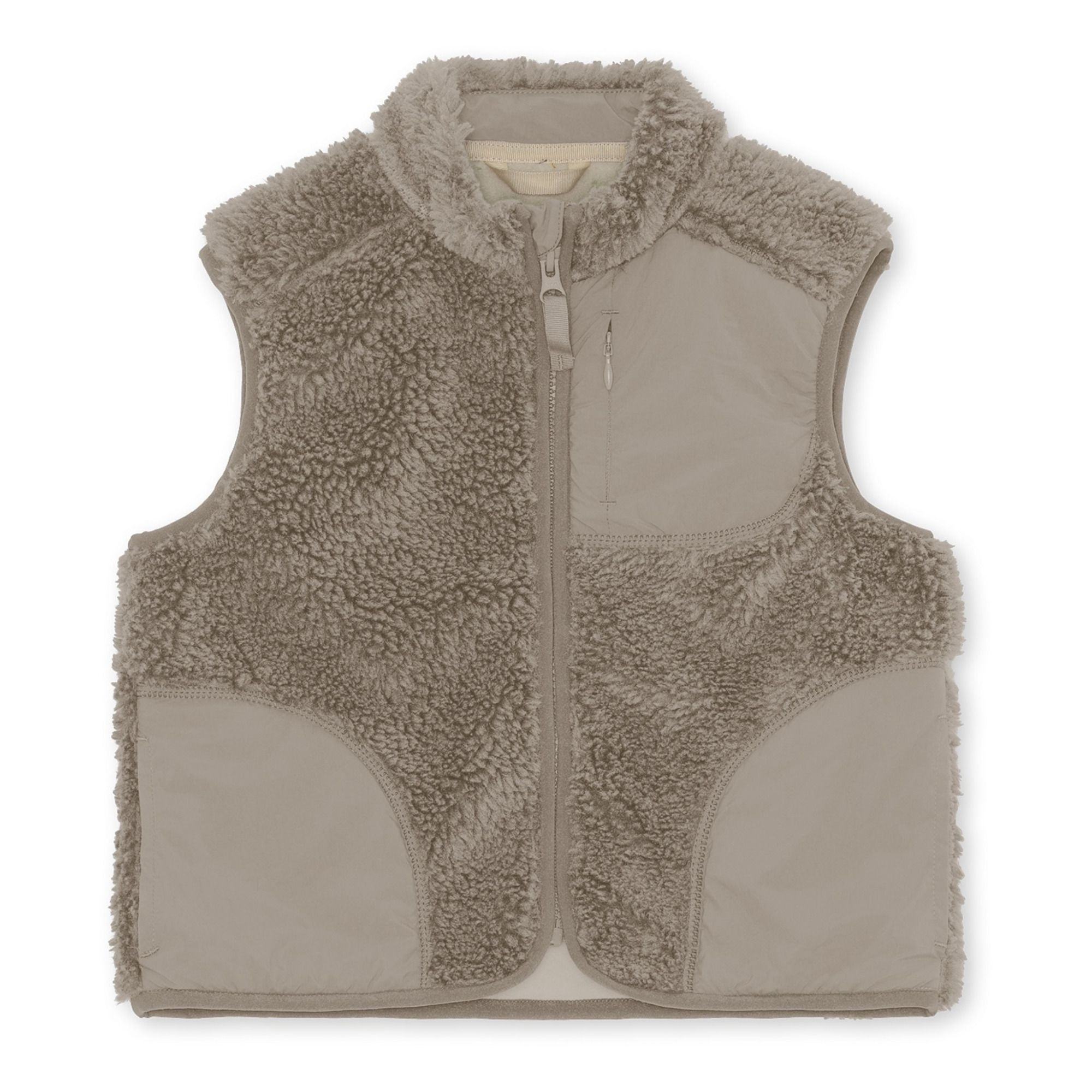 Bi-Material Sherpa Vest | Grey- Product image n°0