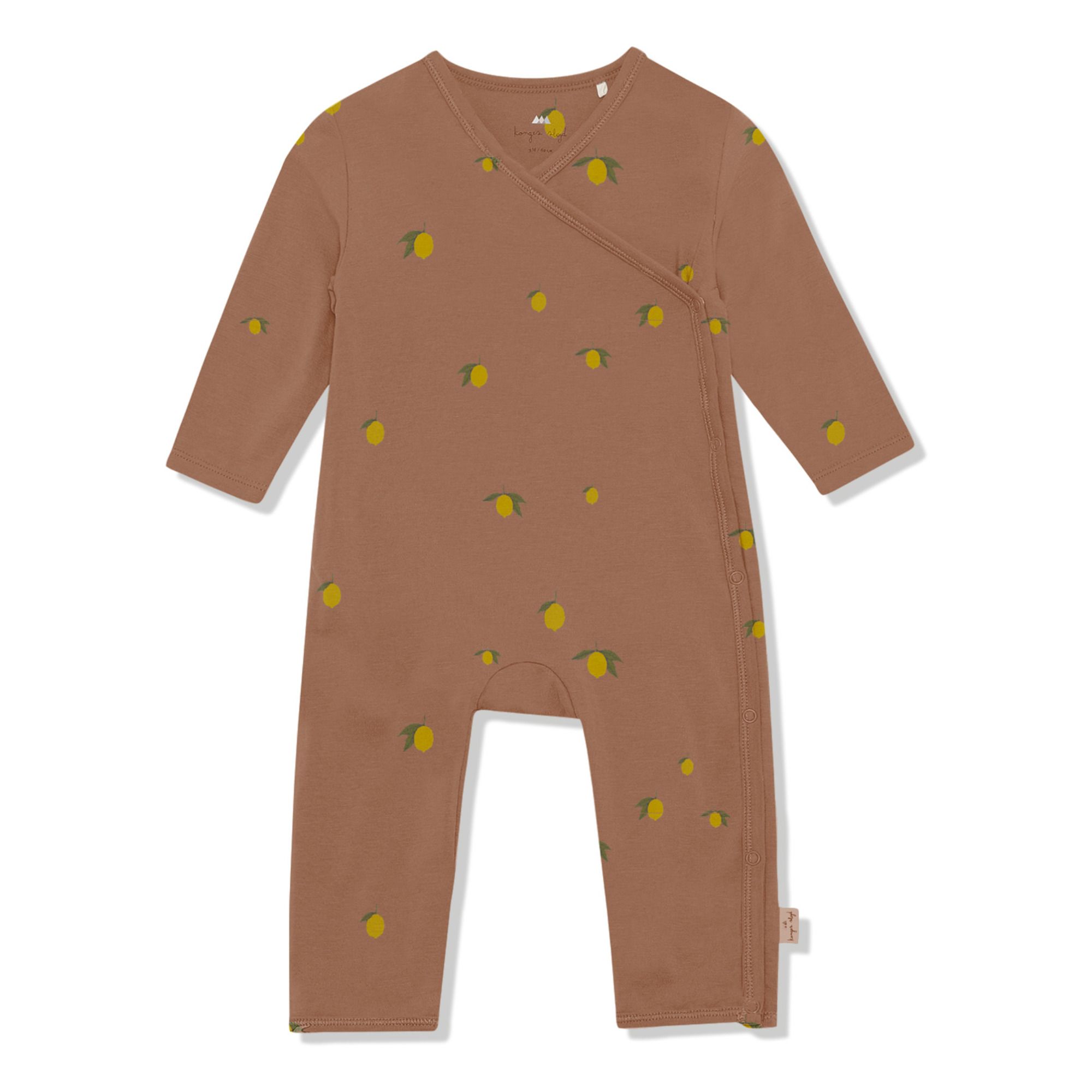 Organic Cotton Wrap Over Onesie Jumpsuit | Brown- Product image n°0