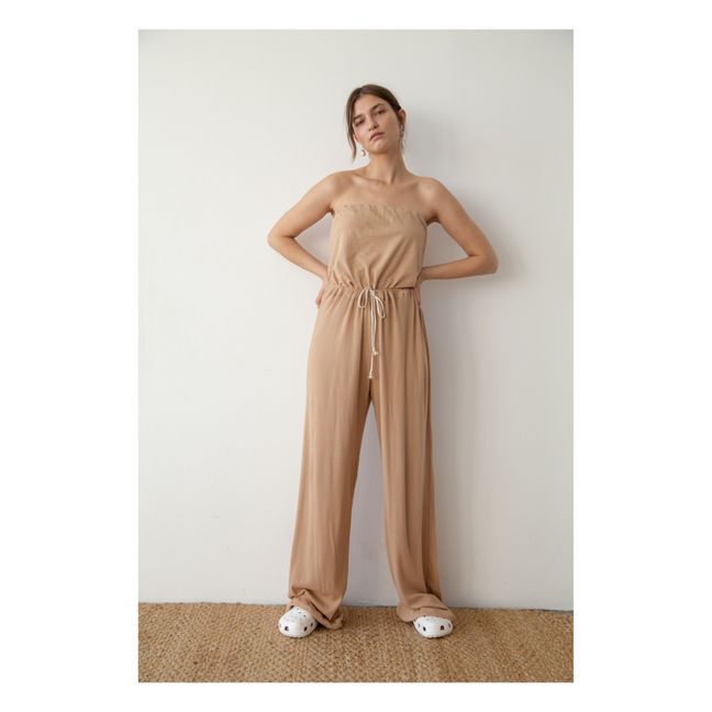 Jersey Ribbed Trousers | Sandfarben