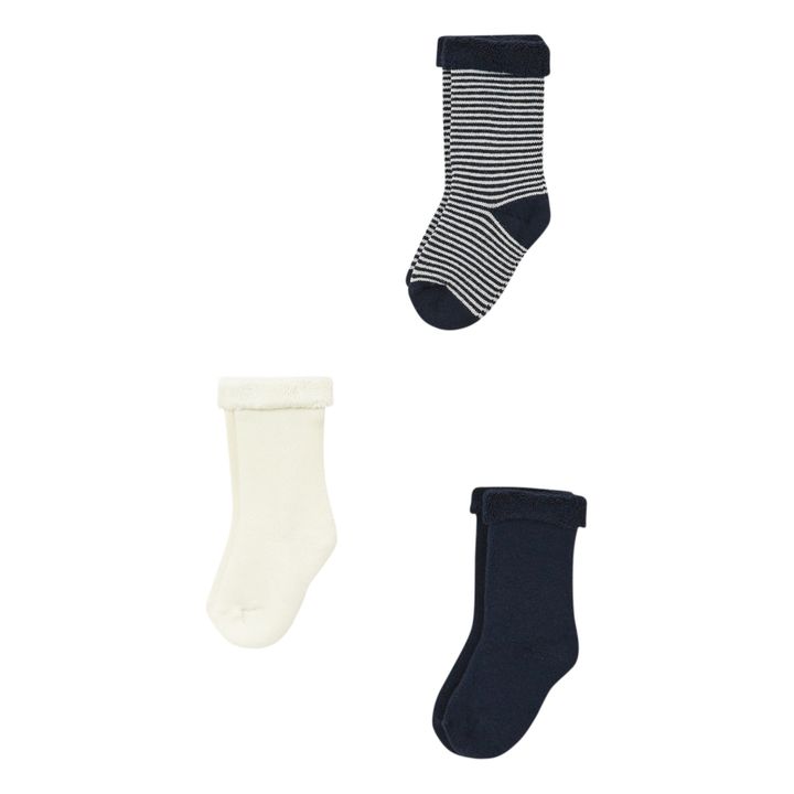 Mara Organic Cotton Socks - Set of 3 | Blue- Product image n°3