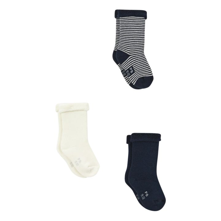 Mara Organic Cotton Socks - Set of 3 | Blue- Product image n°2