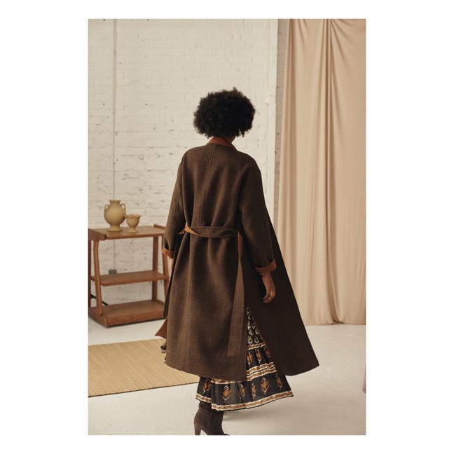 Abrigo reversible de lana Sully - Colección mujer  | Chocolate