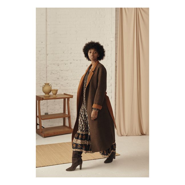 Sully Reversible Woollen Coat - Women’s Collection - Chocolate
