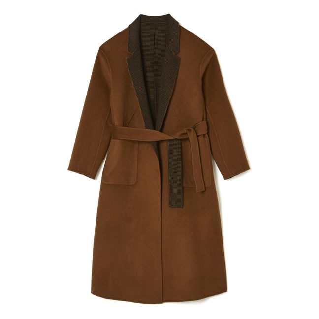 Sully Reversible Woollen Coat - Women’s Collection  | Chocolate