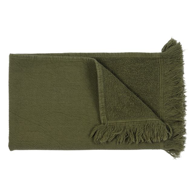 Asciugamani per gli ospiti, modello: Luna - Set di 2 | Verde militare