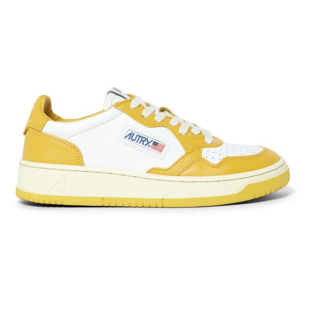 Medalist Low-Top Leather Two-Tone Sneakers | Mustard