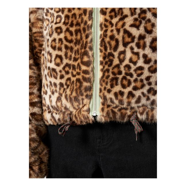 Loud Leopard Print Fur-Lined Jacket - Women’s Collection  | Light blue