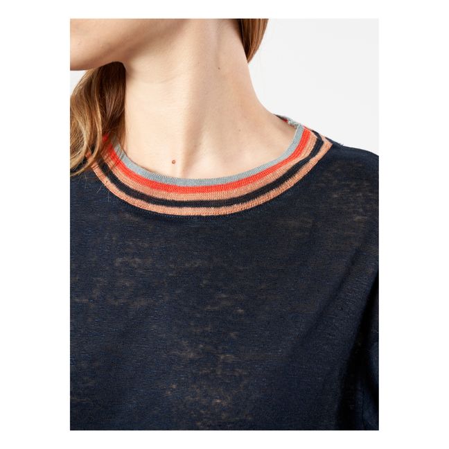 T-shirt Senia lino - Collezione Donna  | Blu marino