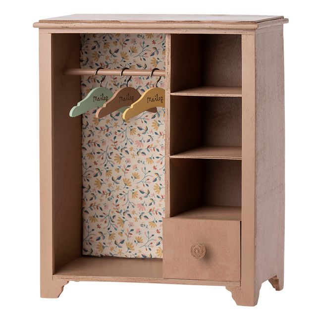 Mini-Kleiderschrank aus Holz | Mattrosa