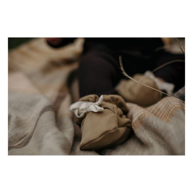 Chaussons Naissance Molleton | Camel