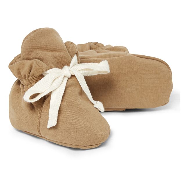 Chaussons Naissance Molleton | Camel