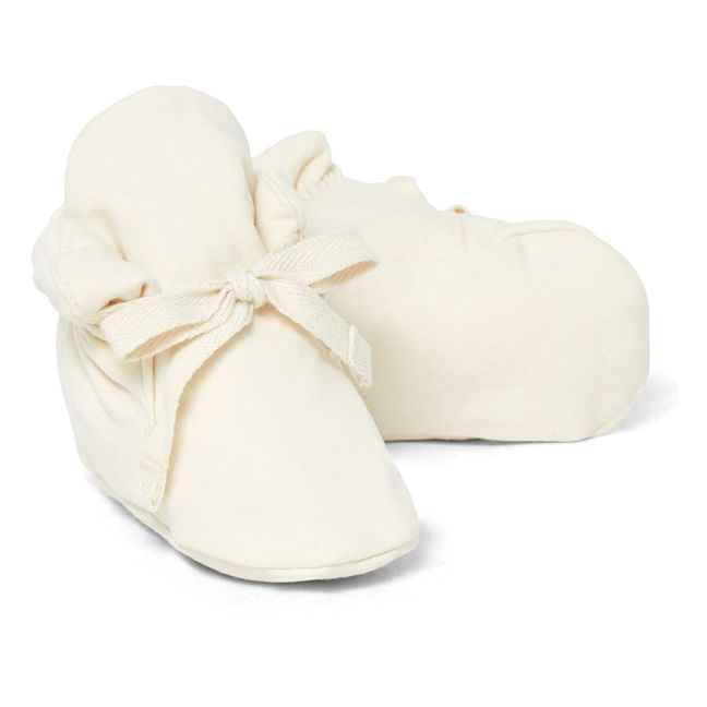 Pantofole neonato in pile | Ecru